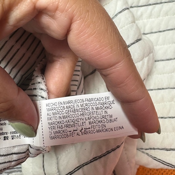 Zara White Crew Neck Sweater with Pinstripe Detail - Picture 7 of 8